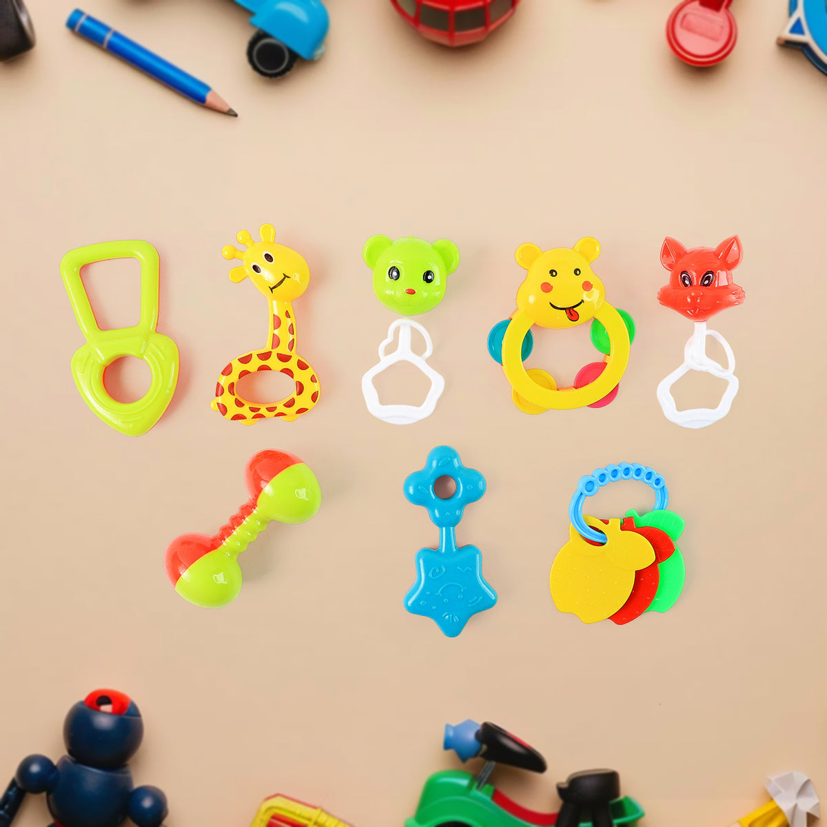 Baby Rattle Toy Collection For Infants 8 Pcs Set