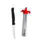 2158 Stainless Steel Electronic Gas Lighter And Knife (2 In 1)
