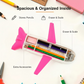 Multi-Functional Airplane-Shaped Compass Box with LED Light and Built-in Sharpener