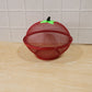 Metal Net Fruit Basket With Apple Shaped Dome Cover For Kitchen Use (1 Pc)