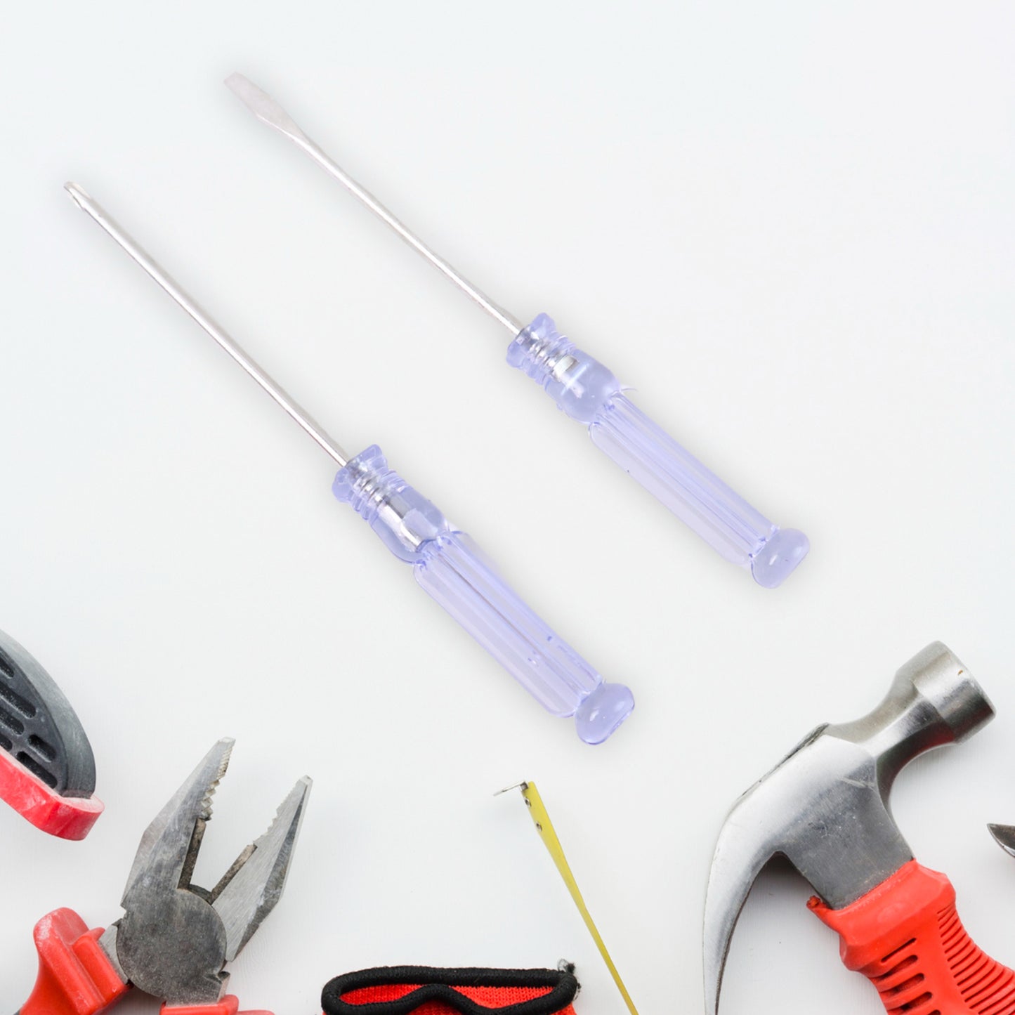 8 In 1 Hand Tool Kit Steel And Plastic Hammer Screwdriver  Tape