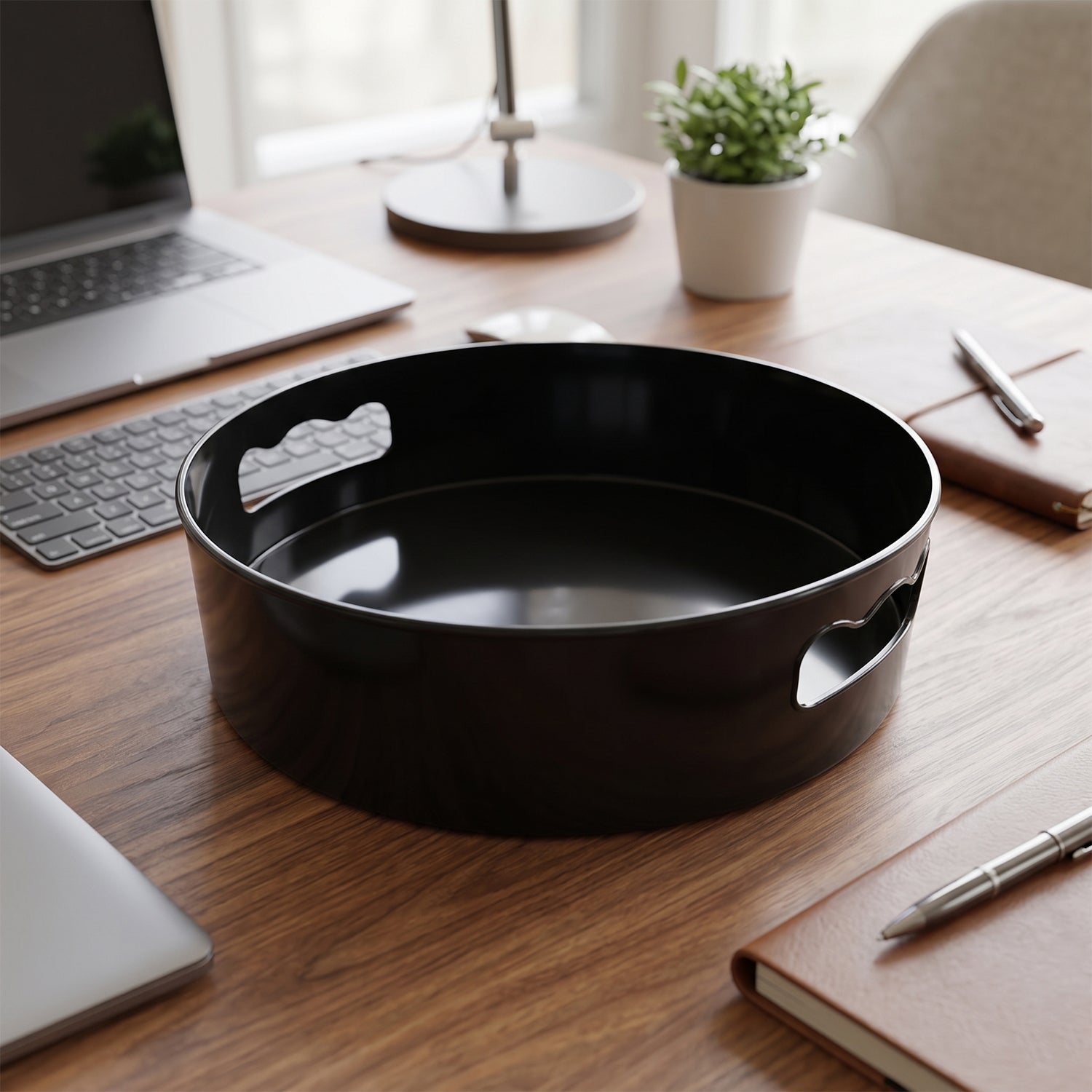 Rotating Round Storage Tray Organizer For Kitchen Bathroom And Desk (1 Pc)