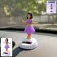 Solar Powered Dancing Hula Doll Bobble Toy For Car Dashboard Decor (1 Pc)