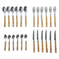 Stainless Steel Cutlery Set With Wooden Finish Handle (24 Pc Set)
