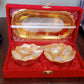 5-in-1 Gold & Silver Plated Bowl Spoon Tray Set with Velvet Gift Box