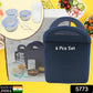 6In1 Tiffin Box-Lunch Box | 3 Stainless Steel Containers | Plastic lid Box | Spoon & Fork /Plastic Bottle | Insulated Fabric Bag | Leak Proof | Microwave Safe  for Office, College and School  (6 pcs)