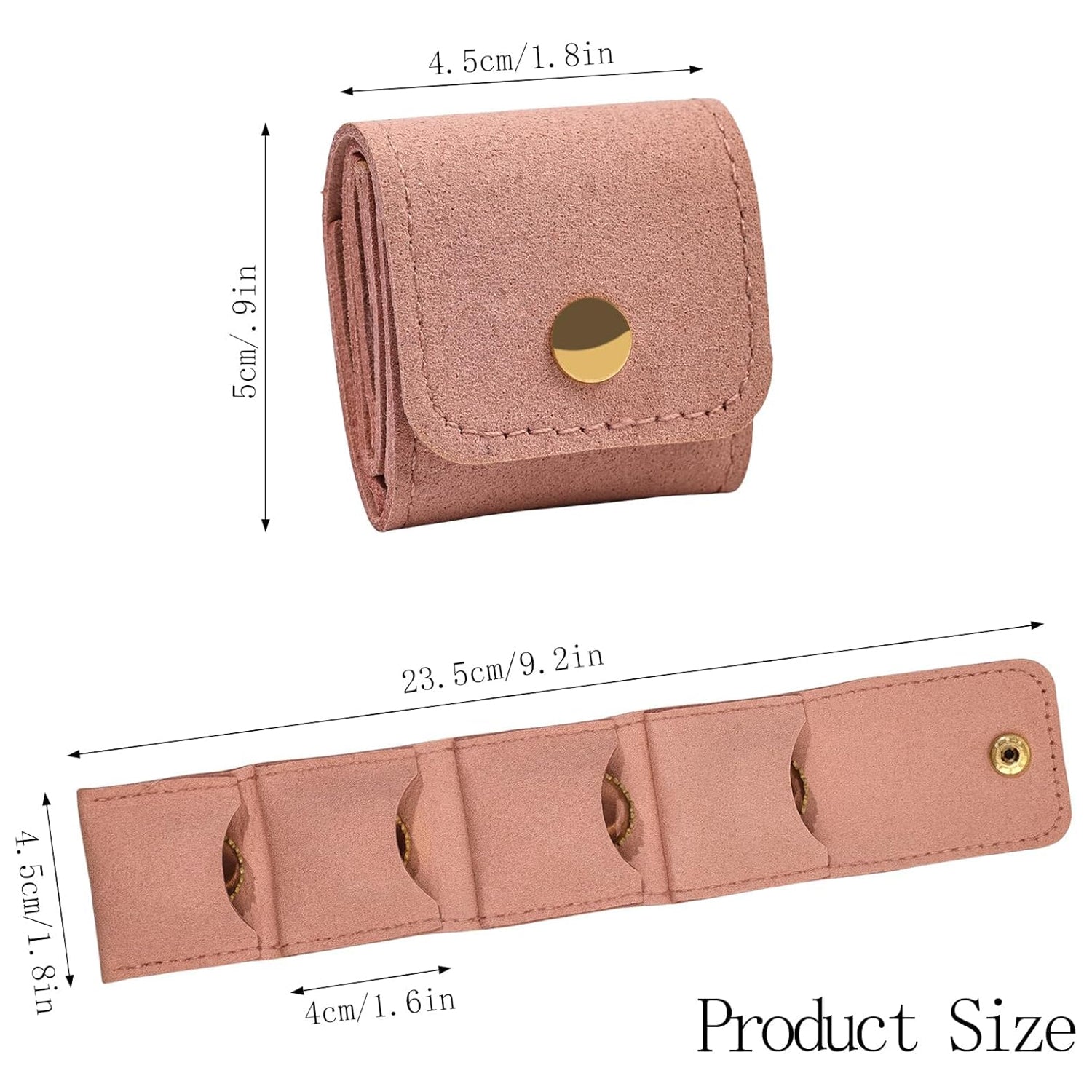 Compact Foldable Jewelry Storage Pouch  Wallet (1 Pc)