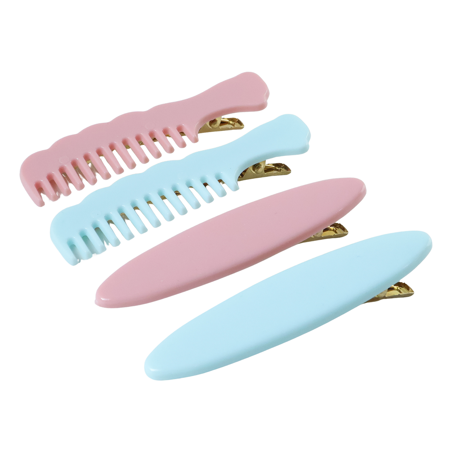 Pastel Comb-style Hair Clip Set (4 Pc)