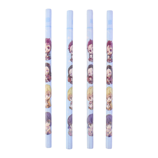Cartoon Printed Pencil Set For Kids  Cute School Writing Pencils (4 Pc)