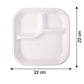 Vegnar Compostable Bagasse 3-Compartment Square Meal Plate
