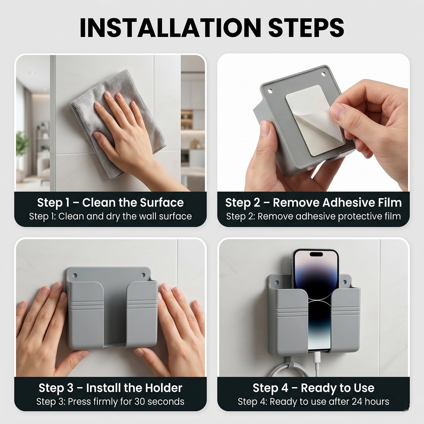 Wall-mounted Mobile  Remote Holder  Space-saving Organizer