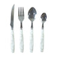 Stainless Steel Cutlery Set With Marble Design Handle (4 Pc  Set)