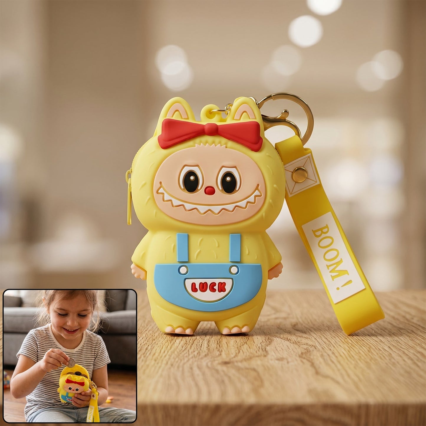 Cute Cartoon Monster Silicone Coin Purse  Playful  Compact