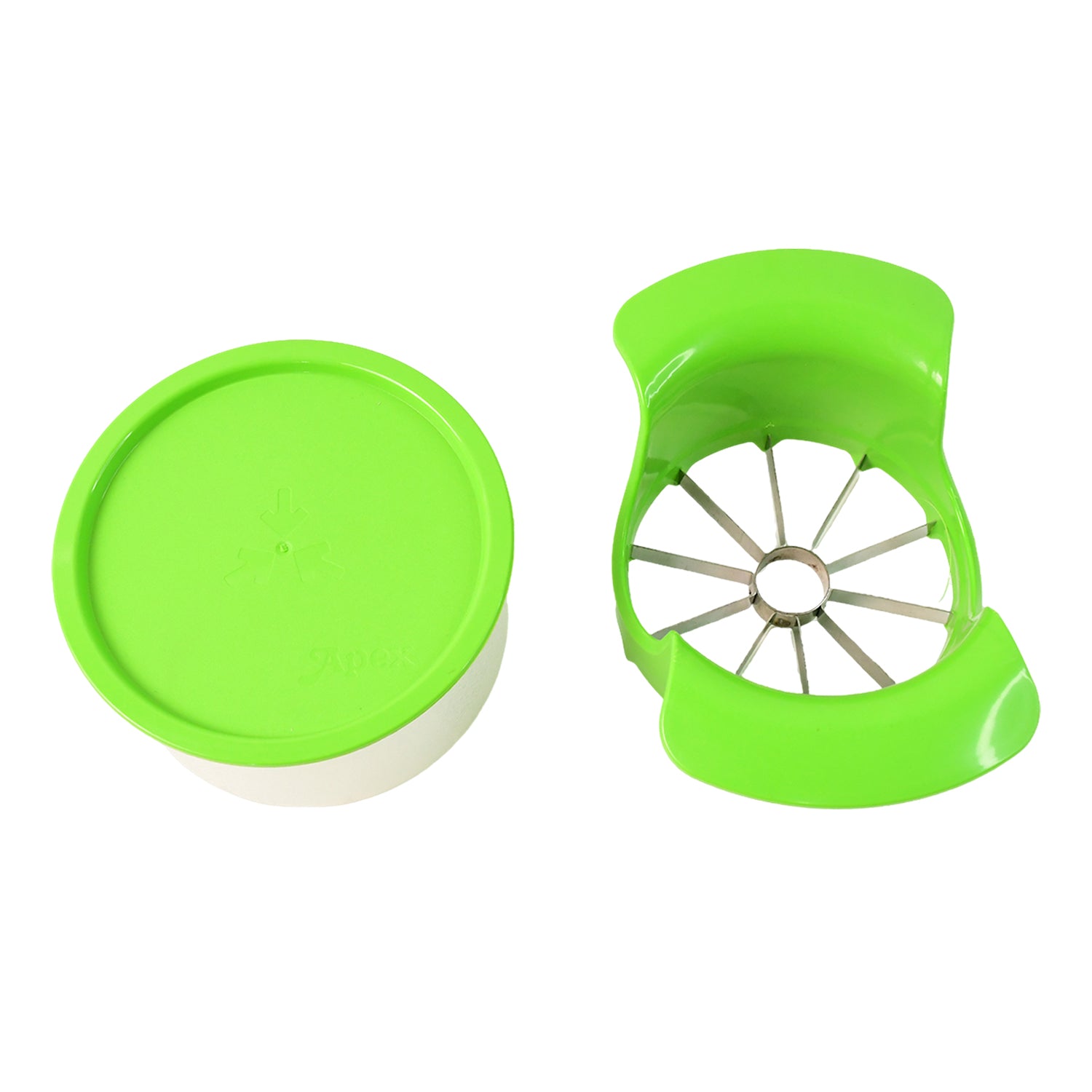 Apex Apple Cutter With Container  Unbreakable Abs Body  Stainless Steel Blades