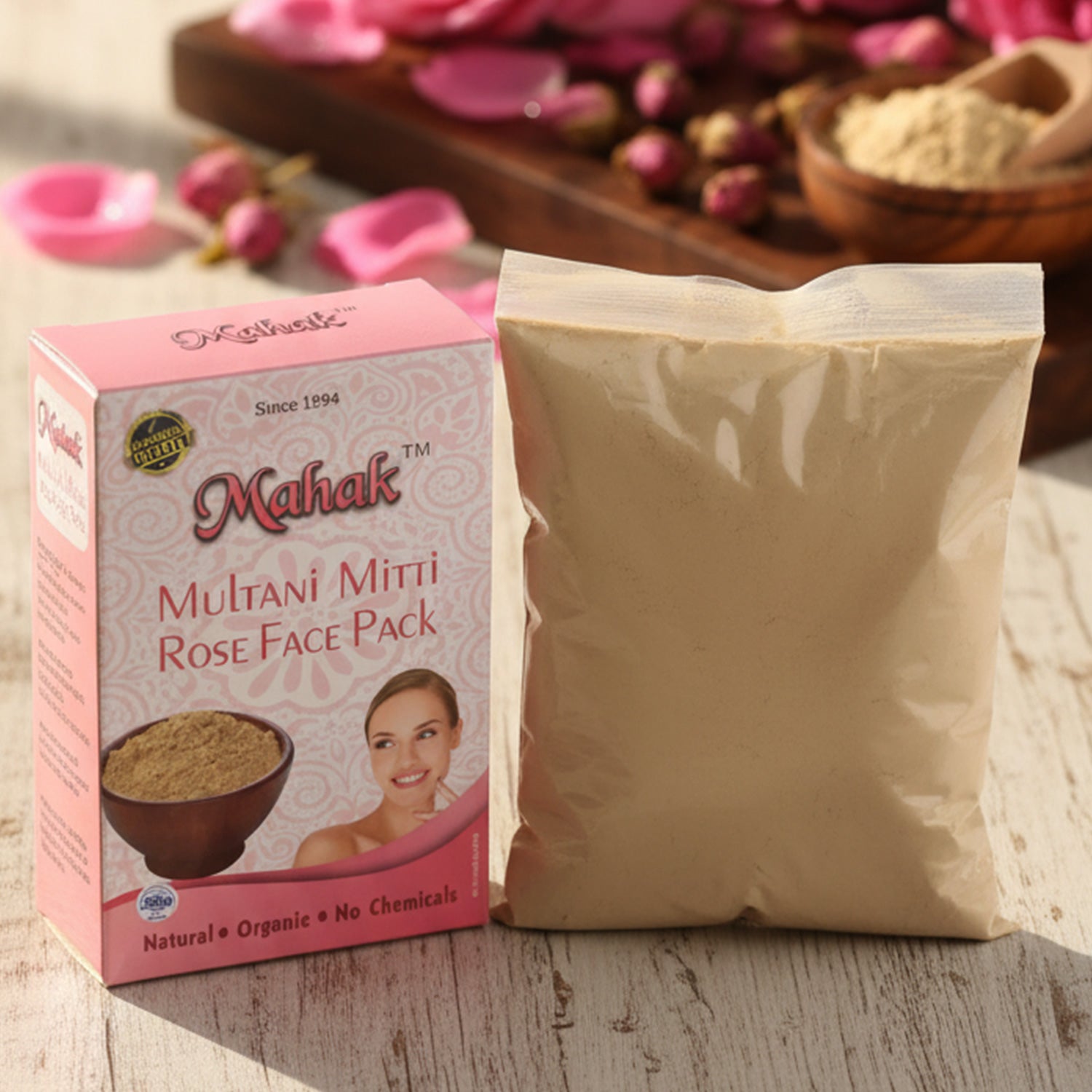 Herbal Multani Mitti  Rose Based Face Pack  80 Gm
