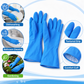 Medium Victor Blue Cleaning Rubber Gloves Reusable Kitchen Dishwash (1 Pair)