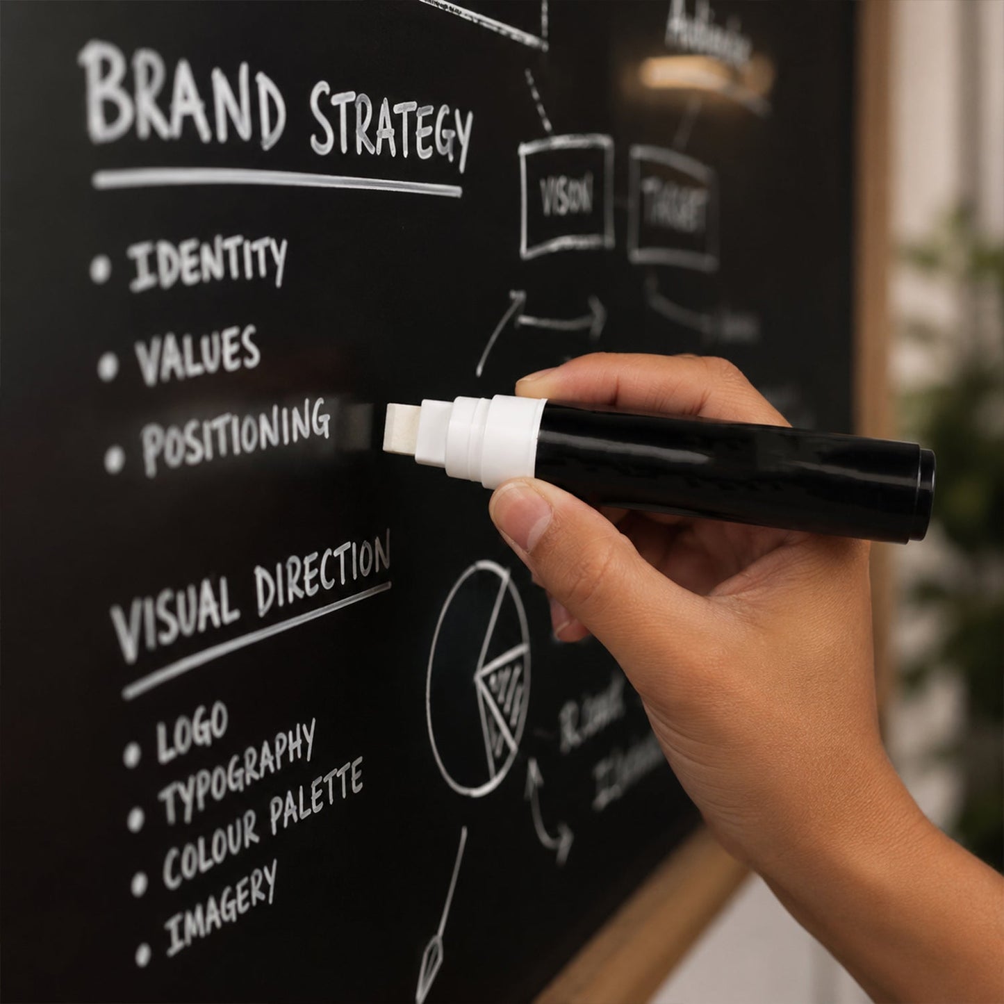 Black Chalk Marker Pen Liquid Erasable For Chalkboard Glass Window Menu (1 Pc)