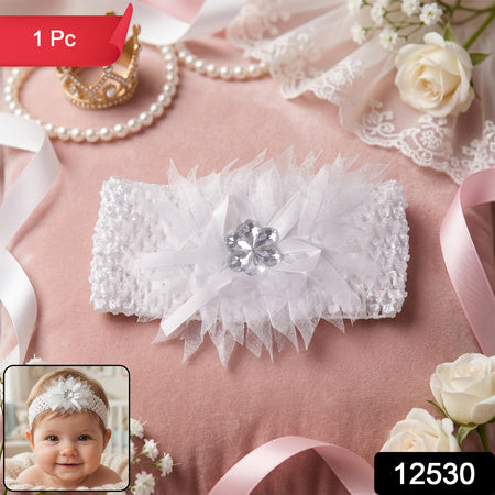 Cute Soft Elastic Floral Baby Headband Stylish Stretchable Hair Band (1 Pc)