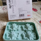 Silicone Cartoon Shape 4 Grid Ice Cube Tray  for Fridge 1 Pc