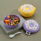 Donut Shaped Double Insulated 3 Compartment Lunch Box (1 Pc  Mix Color)