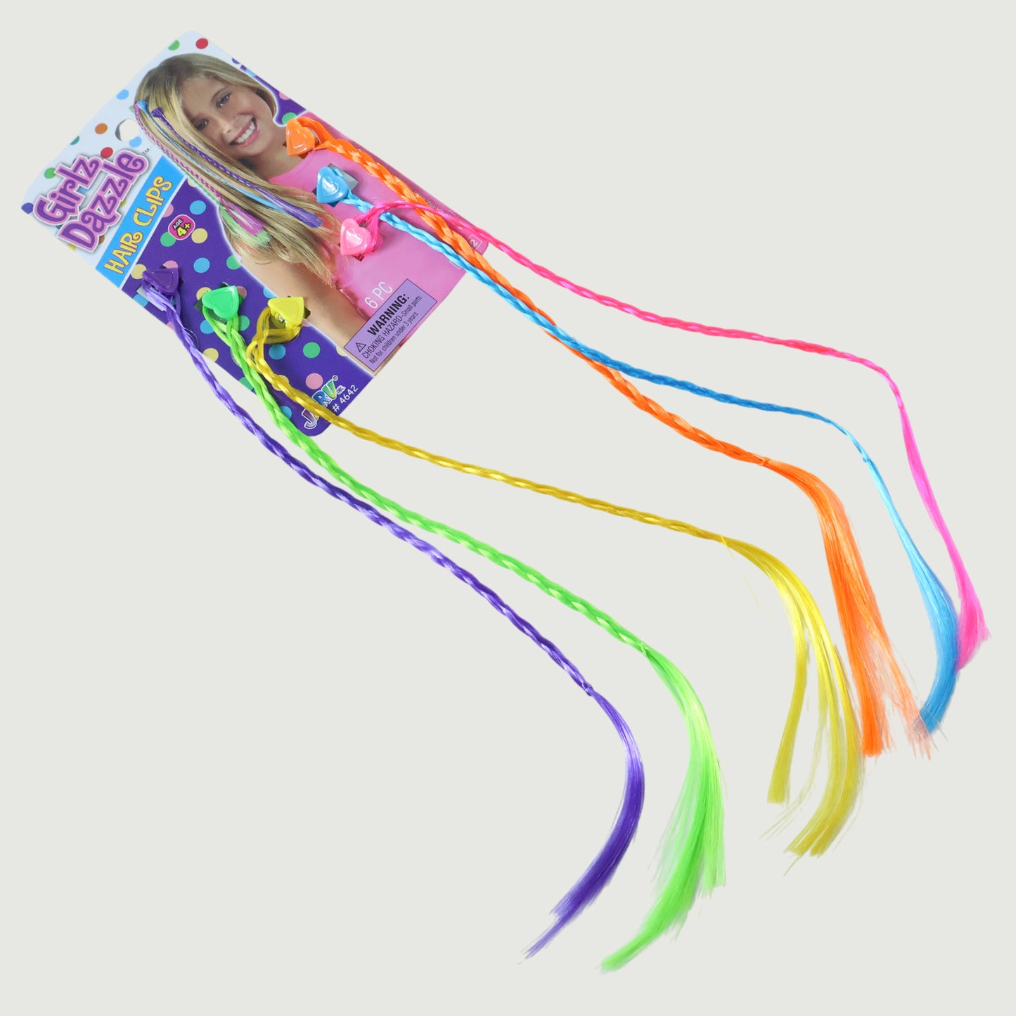 Colourful Braided Hair Extension Streaks For Girls  Kids (6 Pc)