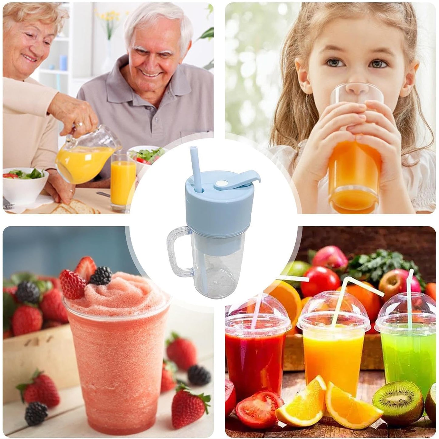 5841 2 In1 Portable Crusher Juicer With Handle  Straw For Smoothie Sipper Usb Rechargeable (340 Ml) 6 Stainless Steel Blades Compact Juicer Mixer Juicer Portable Fresh Juice Blender Portable Electric Juicer ( 340 Ml )