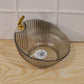 Premium Plastic Decorative Fruit Bowl With Gold Accent For Dining Table (1 Pc)