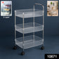 Apex Sapphire 3-layer Multipurpose Storage Trolley With Wheels