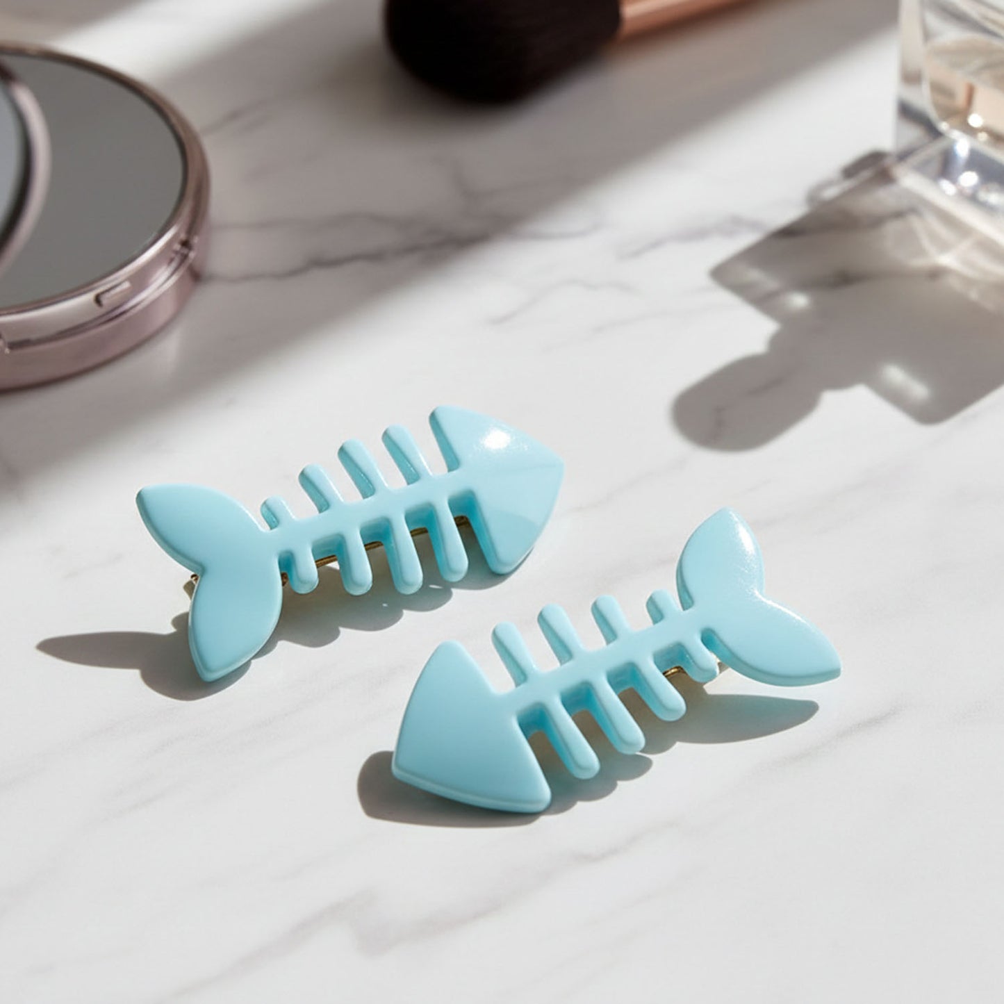 Cute Fishbone  Bone Shape Hair Clip Set (4 Pc)