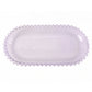 Transparent Glass Serving Tray 9 Inch Oval Beaded Edge Platter For Snacks (1 Pc)