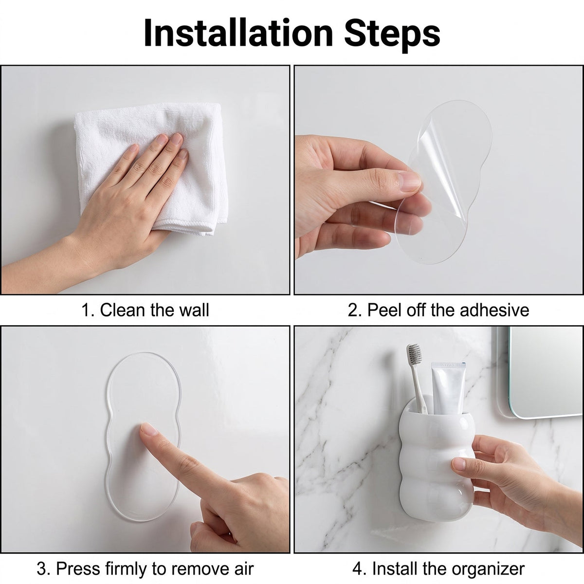 Plastic Caterpillar Shape Self-adhesive Wall Toothbrush And Storage Holder (1 Pc)