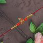 Red Beaded Rakhi With Krishna Symbol