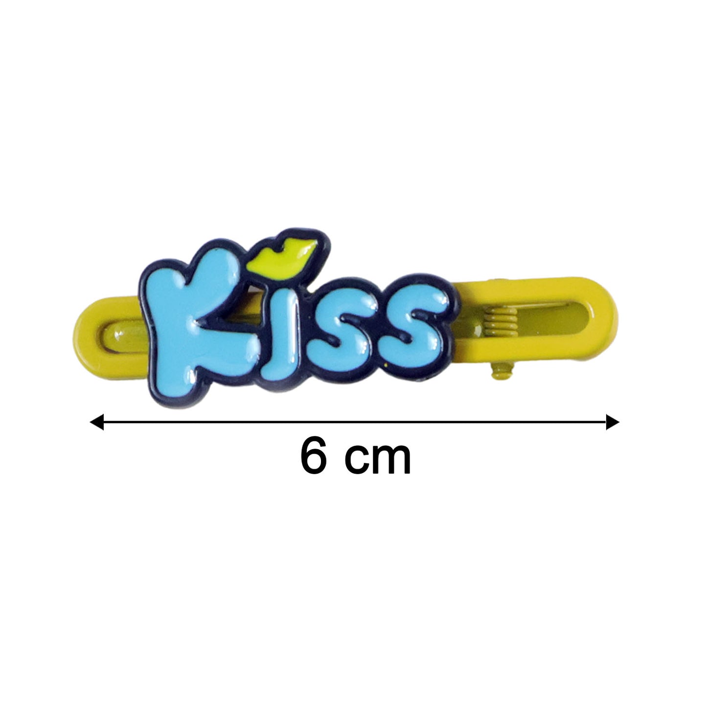 Cute Kiss Text Hair Clip Set (2 Pc)