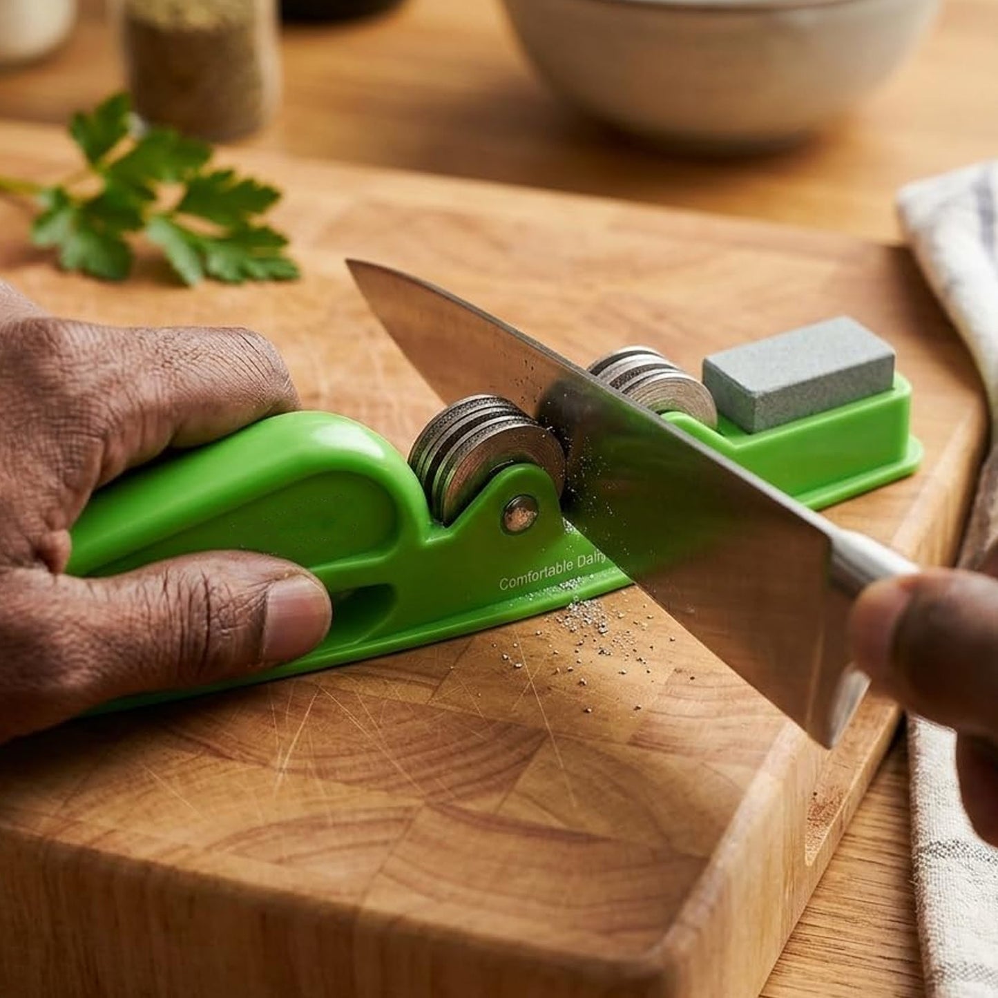 Handheld Knife Sharpener With Grip Handle Manual Blade Sharpening Tool (1 Pc)