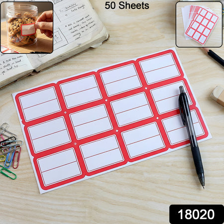 Writable Label Stickers  50 Sheets