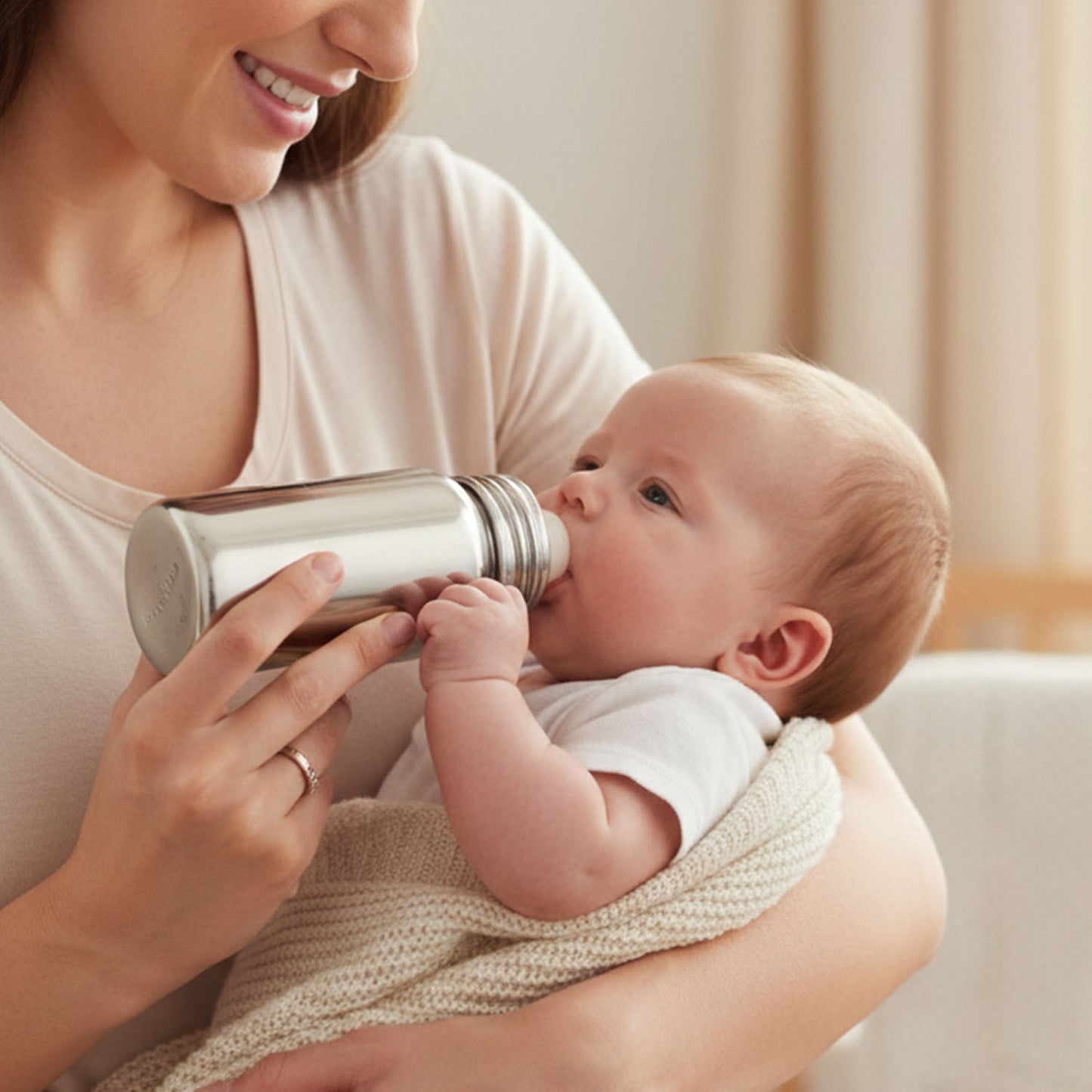 Stainless Steel Baby Feeding Bottle 250 Ml