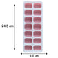 Multipurpose Plastic Ice Cube Tray With Lid (1 Pc 14 Gride  Pink)