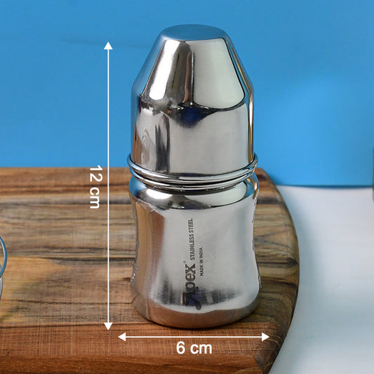 Apex Premium Stainless Steel Baby Feeding Bottle (125 Ml  1 Pc)