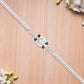 Delicate Metal Chain Rakhi With Enamel Floral Center