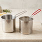 Stainless Steel Deep Frying Pot With Strainer Basket Set For Kitchen (1 Set)