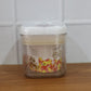 Transparent airtight jar with vibrant red lid