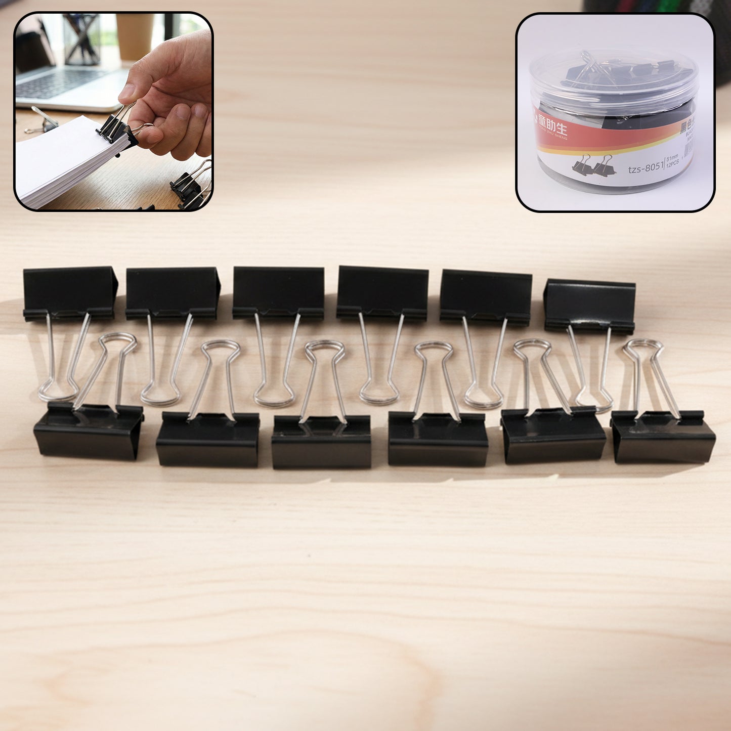 51 Mm Large Binder Clips (12 Pc Set)