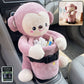 Car Trash Can And Tissue Box Holder Cute Plush Monkey Dustbin Organizer (1 Pc)