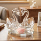 Crystal Swan Pair Showpiece Decorative Glass Couple Swan Home Decor (1 Pc)