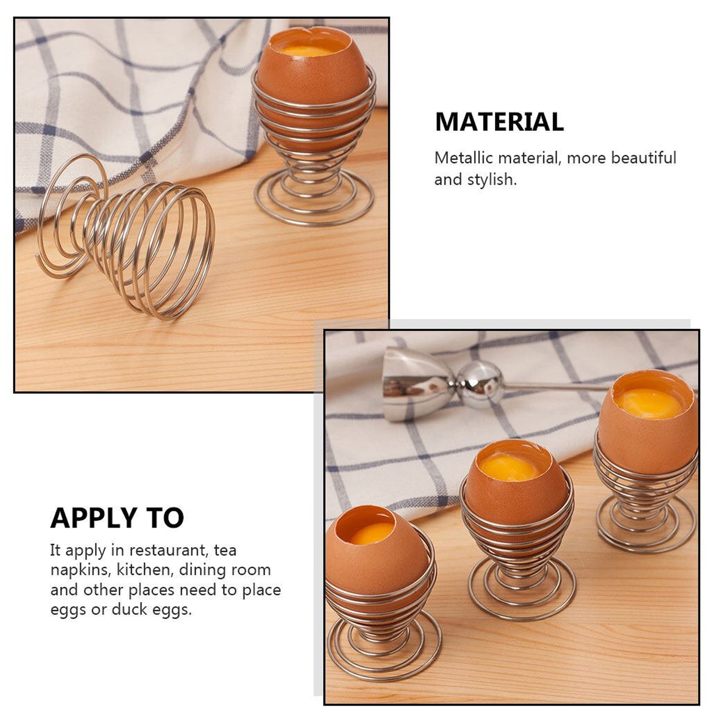 Stainless Steel Spring Egg Cup Holder (1 Pc)