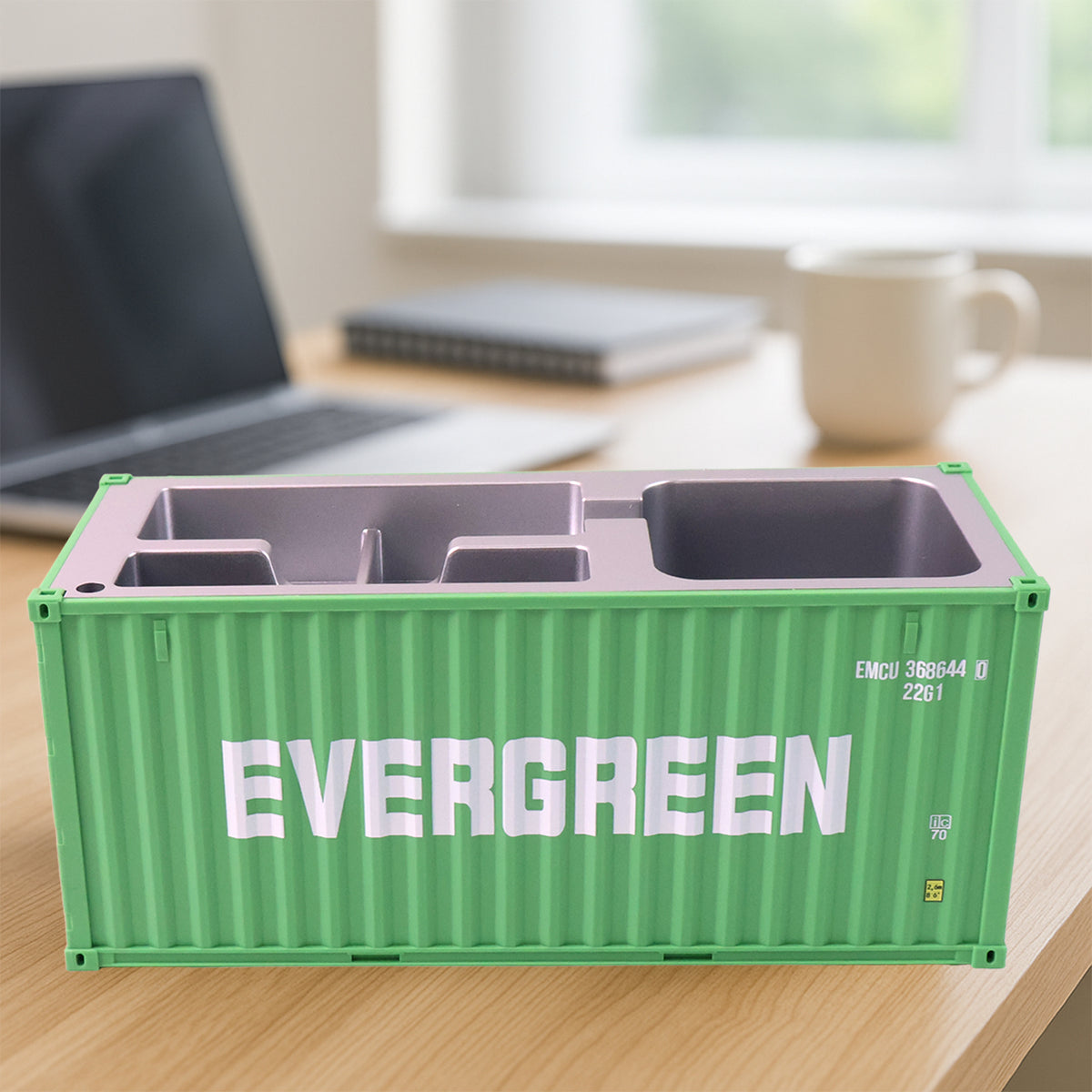 Container-style Multi-compartment Desk Organizer (1 Pc)