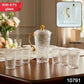 Elegant Textured Glass Water Jug With 6 Glasses Set (1 Set)
