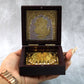 Golden Charan Paduka in Wooden Box – Spiritual Gift & Pooja Accessory