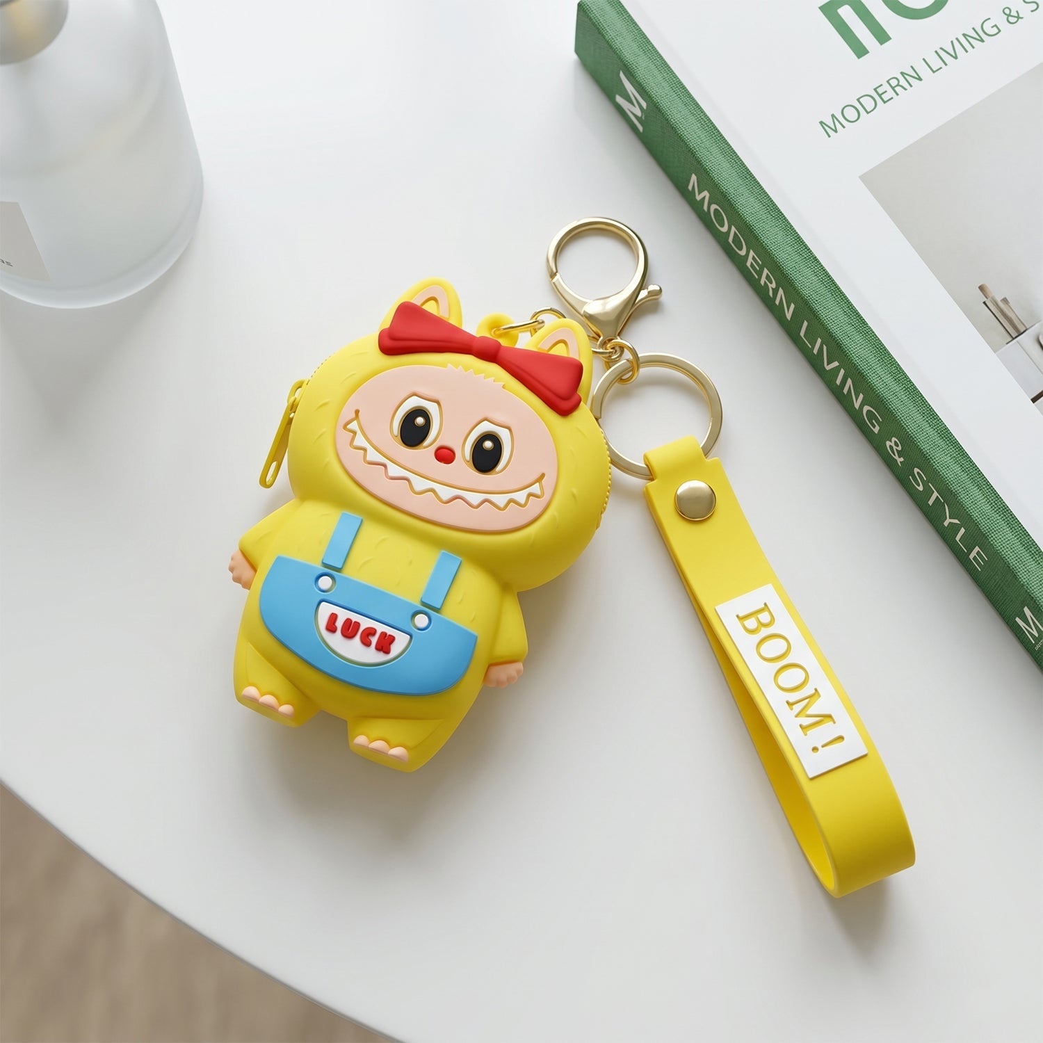 Cute Cartoon Monster Silicone Coin Purse  Playful  Compact