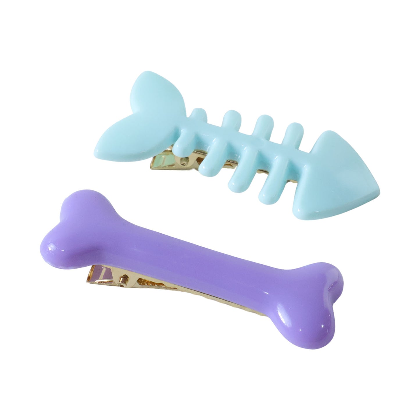 Cute Fishbone  Bone Shape Hair Clip Set (4 Pc)